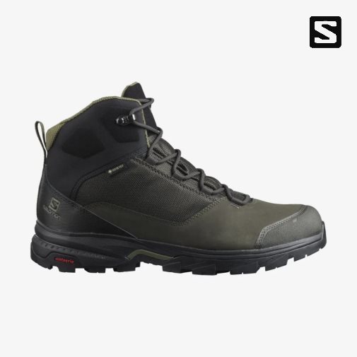 Olive Salomon Outward GTX Men's Hiking Boots | IE HB8416